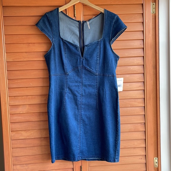 Free People Lia Denim Mini Dress - Picture 4 of 9